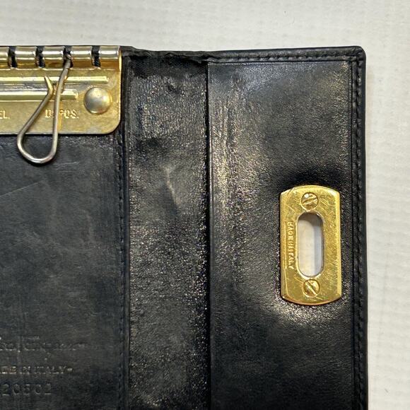 Salvatore Ferragamo Key Holder Wallet Leather Gold Gancini Made in Italy Accesso - Picture 7 of 10